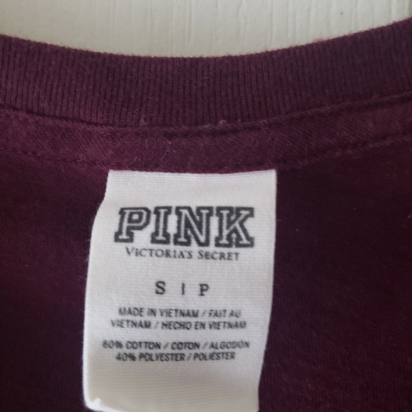 Maroon Pink Victoria Secret long sleeve tshirt - Picture 3 of 5